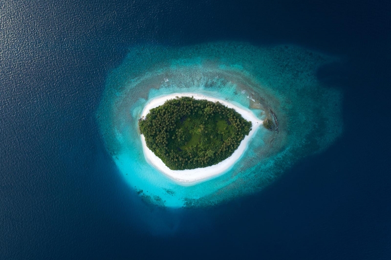 The Nautilus Maldives deserted island aerial